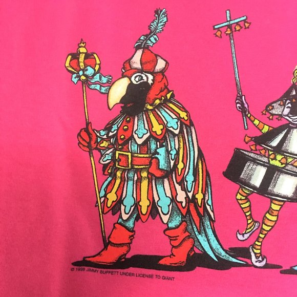 Vintage Official Jimmy Buffett Carnival Tour 1998 Pink T-Shirt XL NOS - Picture 5 of 6